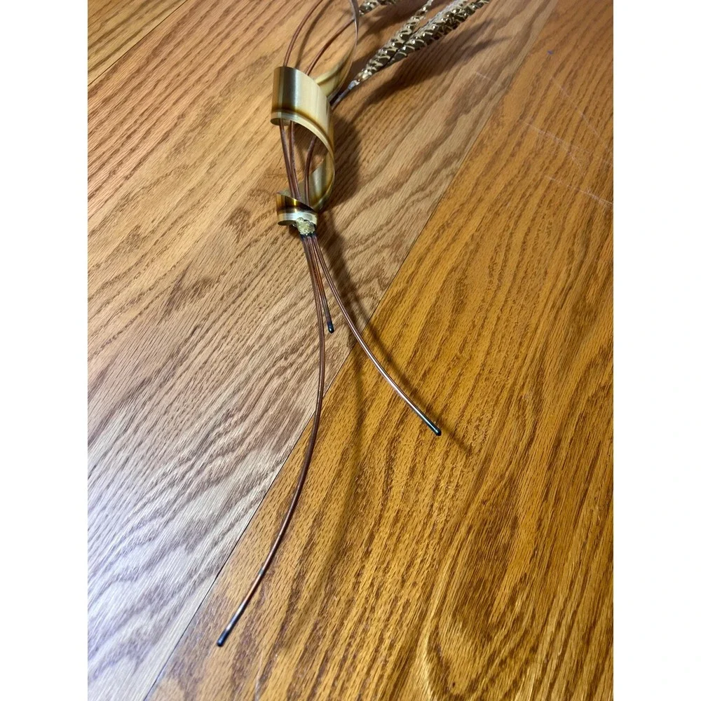 Vintage Home Interiors Brass Wheat Wall Hanging Metal Mid Century Modern 31 Inch